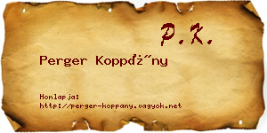 Perger Koppány névjegykártya
